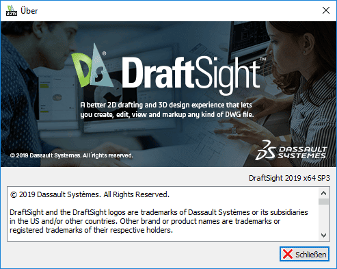 DraftSight Info-Dialogfenster