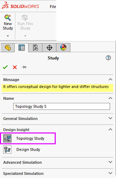 Erstellen einer Topologischen Studie für die Topologieoptimierung